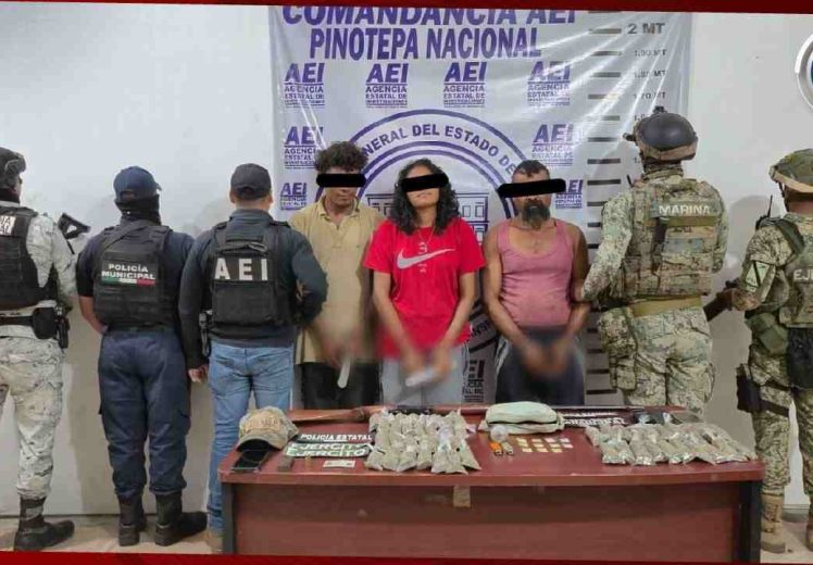 Cateos en Pinotepa dejan tres detenidos y droga asegurada