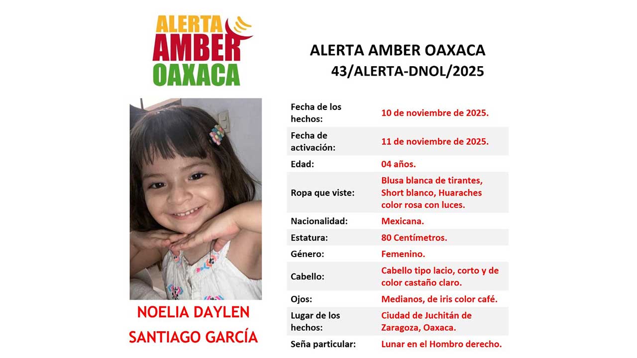 Sacude a Oaxaca desaparición y hallazgo sin vida de la pequeña Noelia Daylen